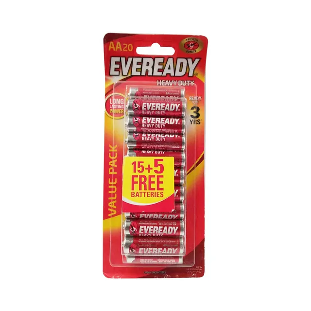 EVEREADY BATTERY HEAVY DUTY AA BP PROMO 15+5S