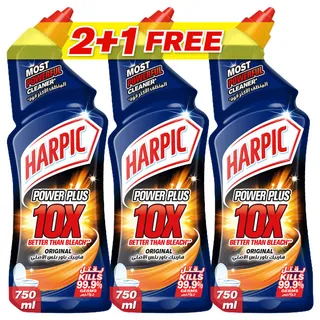 HARPIC TOILET CLEANER POWER PLUS ORIGINAL PROMO 750MLX2+1