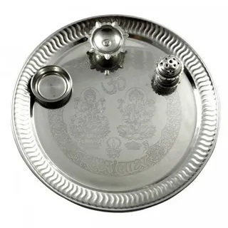SILVER GLOBE POOJA THALI SS NO 1
