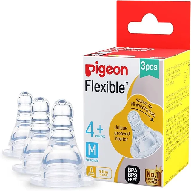PIGEON NIPPLE FLEXIBLE 4+MONTHS 3PCS