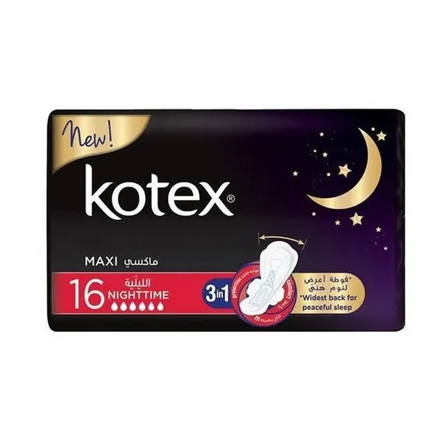 KOTEX فوط ماكسي ليلية 16 قطعة