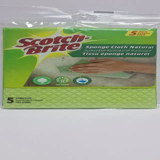 SCOTCH BRITE SPONGE CLOTH NATURAL 5 PCS