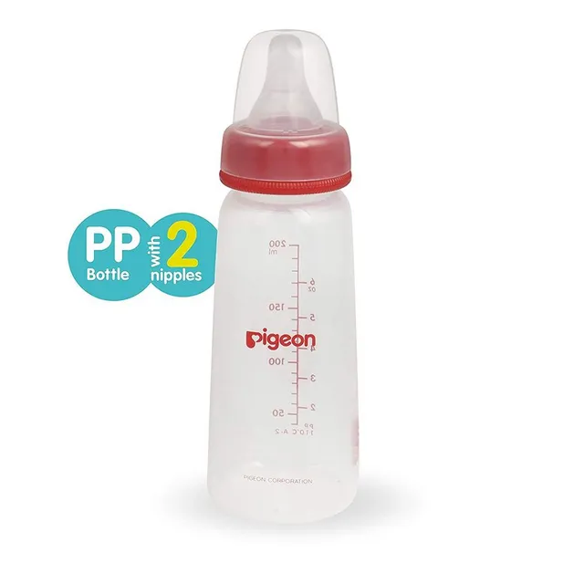PIGEON FEEDING BOTTLE PERISTALTIC NIPPLE MEDIUM 200ML