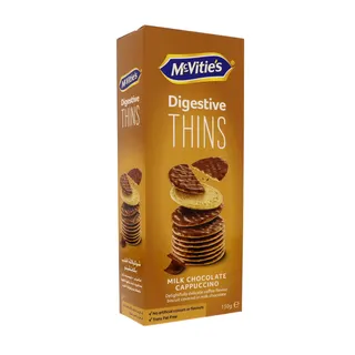 MCVITIES BISCUIT DIGESTIVE THINS MILK CHOCOLATE CAPPUCCINO 150G