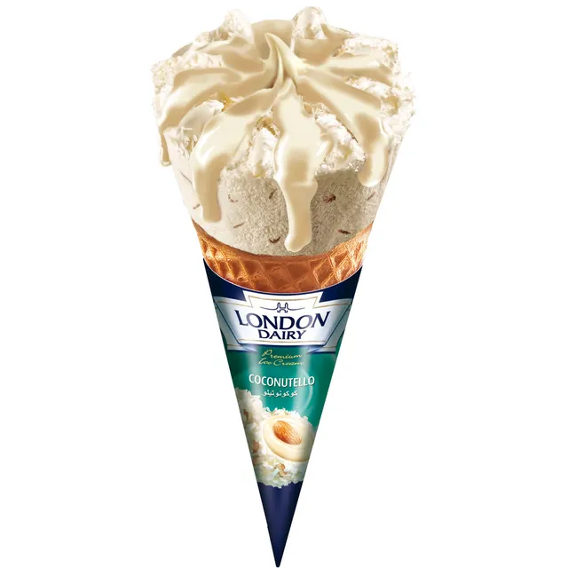 LONDON DAIRY ICE CREAM CONE COCONUTELLO 120ML