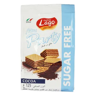 لاغو ميني ويفرز بدون سكر كاكاو 125G