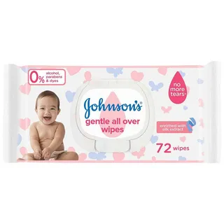 JOHNSONS BABY WIPES GENTLE ALL OVER 72S