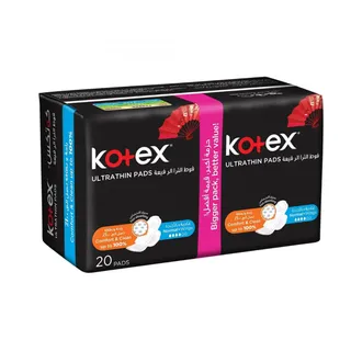 KOTEX فوط صحية ألترا رقيقة عادية + أجنحة 20 فوطة