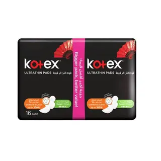 KOTEX فوط صحية ألترا رقيقة سوبر + أجنحة 16 فوطة