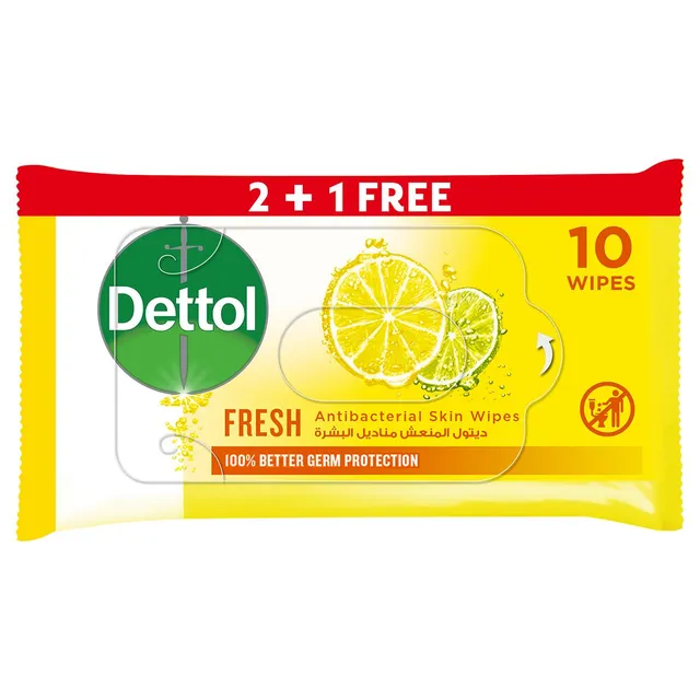 DETTOL SKIN WIPES LEMON B2G1 10SX2+1
