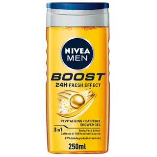 NIVEA SHOWER GEL MEN BOOST REVITALIZING+CAFFEINE 250ML