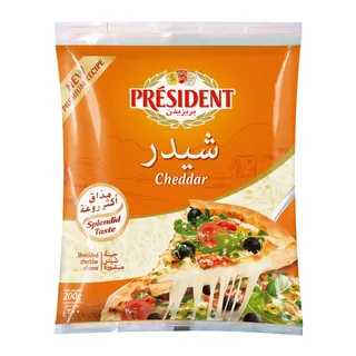 PRESIDENT NATURAL CHEDDAR CHEESE 200G
