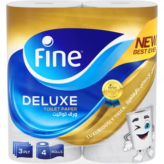 FINE TOILET TISSUE DELUXE 3PLY 140SHEETS 4ROLLS