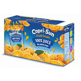 CAPRI SUN JUICE FRUIT CRUSH ORANGE NO ADDED SUGAR 200MLX10