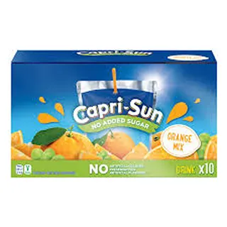 CAPRI SUN JUICE ORANGE MIX NO ADDED SUGAR 200MLX10