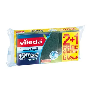 VILEDA SPONGE SCOURER GLITZI FLEXIBLE 2+1