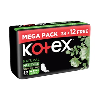 KOTEX فوط صحية طبيعية ماكسي سميكة نهار برومو 38+12S