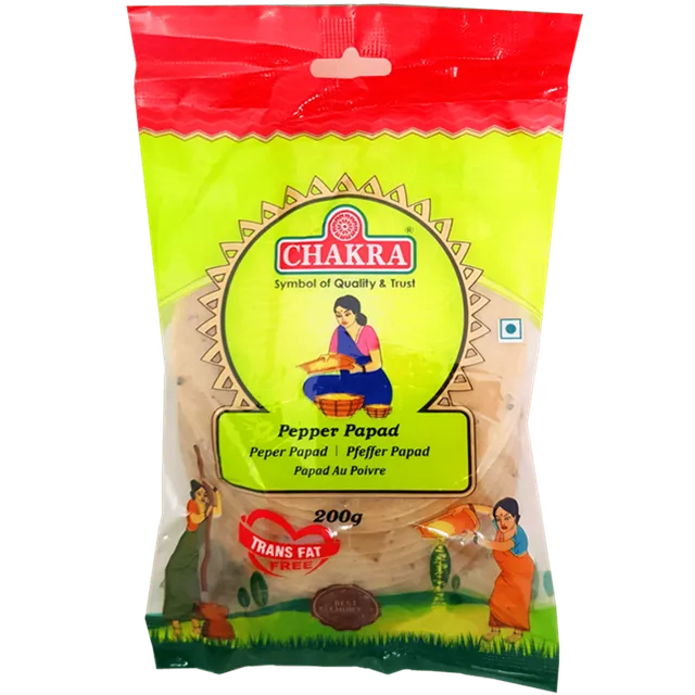 CHAKRA PEPPER PAPADS 200G