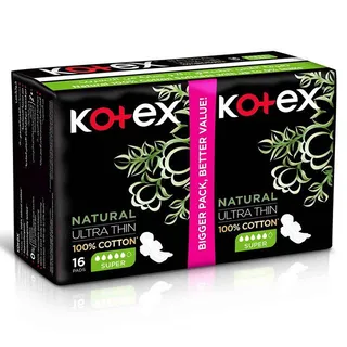 KOTEX فوط صحية طبيعية ألترا رقيقة سوبر 16S
