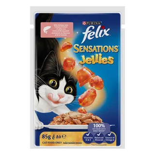 بورينا فيليكس طعام قطط سلمون وطماطم جيلي 85G