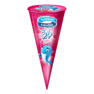 SAUDIA ICE CREAM STRAWBERRY BABOO CONE 110ML