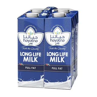 HAYATNA حليب طويل الأمد كامل الدسم 1LTRX4