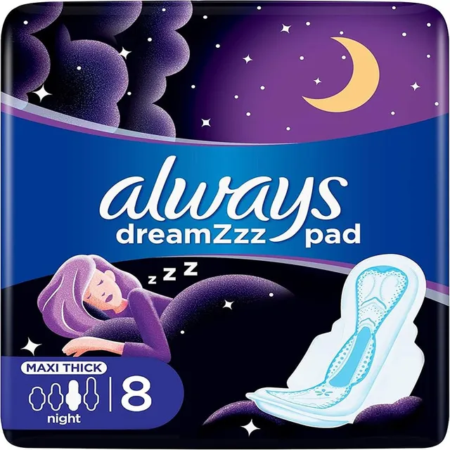 ALWAYS SANITARY NAPKINS COOL & DRY MAXI THICK NIGHT 8S