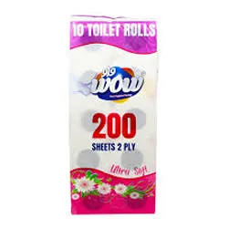 WOW TOILET TISSUE 200SHEETS PROMO 8+2ROLLS
