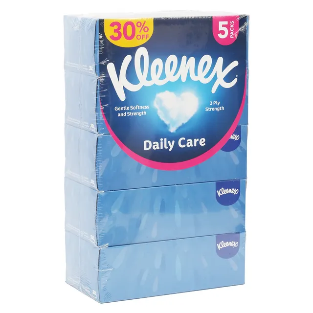 KLEENEX مناديل وجه عناية يومية برومو 30% خصم 2 بلاي 120SX5