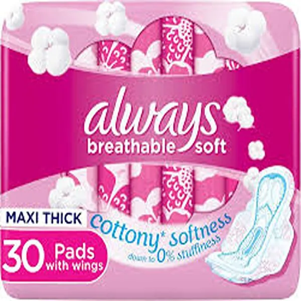 ALWAYS SANITARY NAPKINS MAXI THICK LARGE PINK PROMO 30S