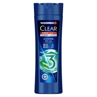 كلير شامبو وغسول جسم ووجه رجالي 3IN1 كول نشيط 400ML
