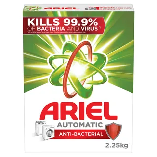 ARIEL DETERGENT POWDER TICK GREEN ANTIBACTERIAL 2.25KG