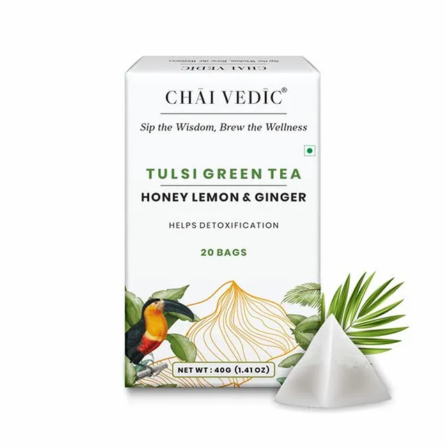 CHAI VEDIC TULSI GREEN TEA HONEY LEMON & GINGER 20TB 40G