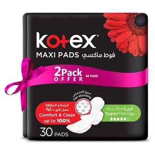 KOTEX فوط صحية ماكسي سوبر+ أجنحة كوكو سبيشل برومو 30S