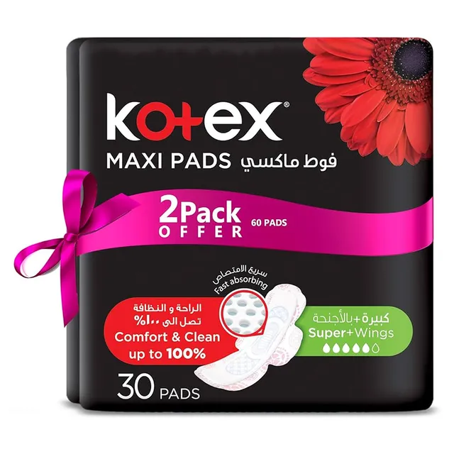 KOTEX فوط صحية ماكسي سوبر+ أجنحة كوكو سبيشل برومو 30S