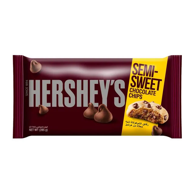 هيرشيز رقائق شوكولاتة شبه حلوة للخبز 285G