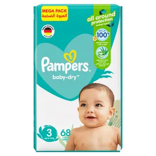 بامبرز KDM حفاضات أطفال ألوفيرا لوشن S3 6-10KG 68S