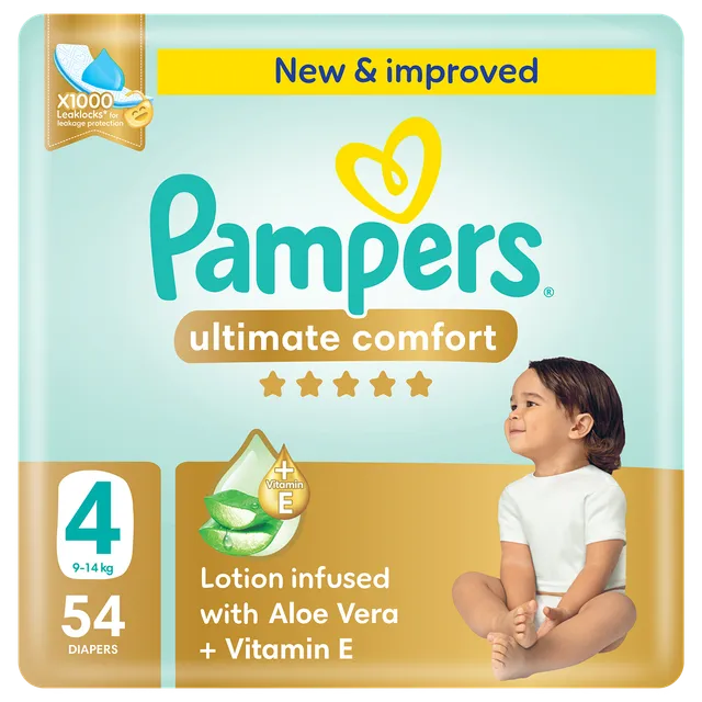 PAMPERS KDM BABY DIAPERS PC ALOE VERA LOTION S4 9-14KG 54S