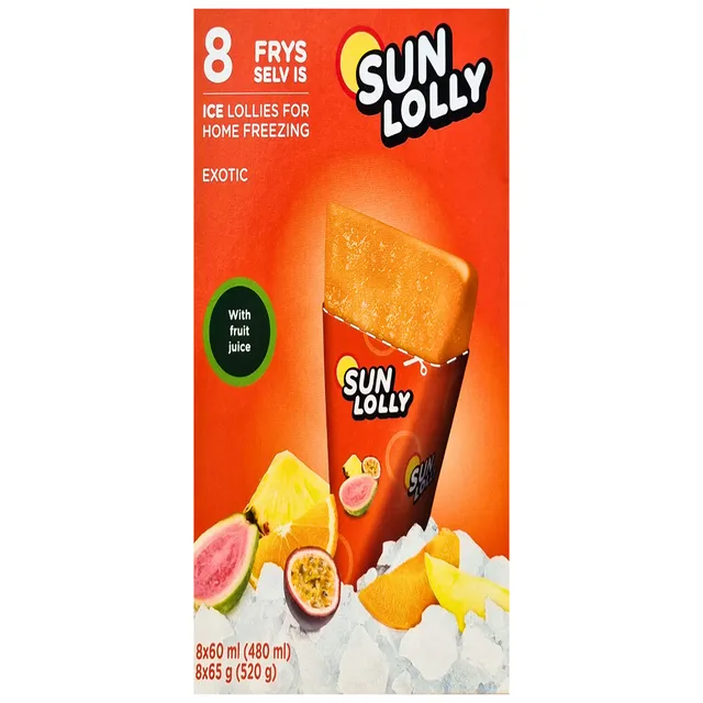 SUNLOLLY ICE LOLLIES EXOTIC 60MLX8