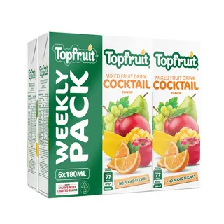 TOP FRUIT JUICE MIXED FRUIT COCKTAIL NAS 180MLX6