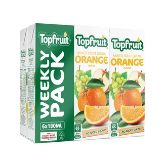 TOP FRUIT JUICE MIXED FRUIT ORANGE NAS 180MLX6