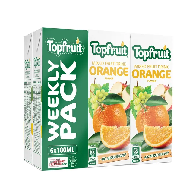 TOP FRUIT JUICE MIXED FRUIT ORANGE NAS 180MLX6