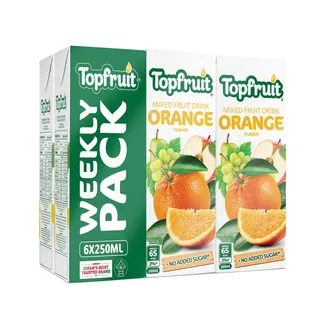 TOP FRUIT JUICE MIXED FRUIT ORANGE NAS 250MLX6