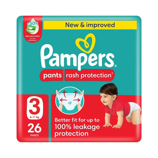 PAMPERS KDM BABY DIAPERS PANTS RASH PROTECTION S3 6-11KG 26S