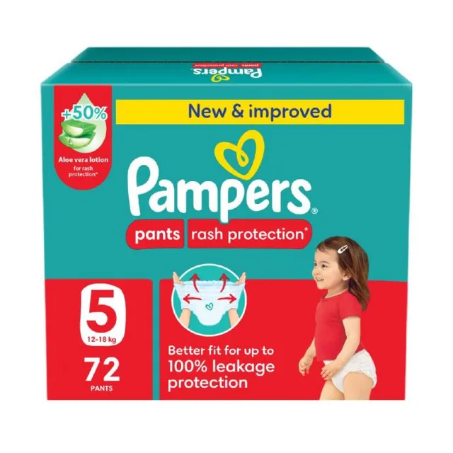 PAMPERS KDM BABY DIAPERS PANTS RASH PROTECTION S5 12-18KG 72S