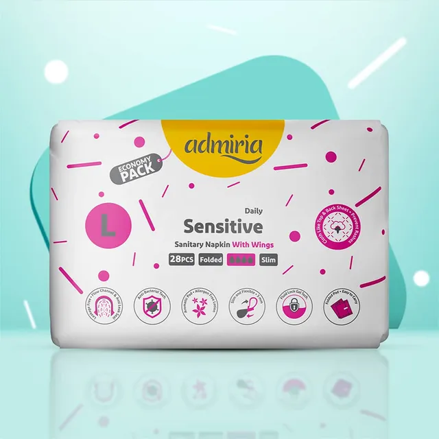 ADMIRIA SANITARY NAPKIN DAILY SENSITIVE MAXI THICK LARGE 28S
