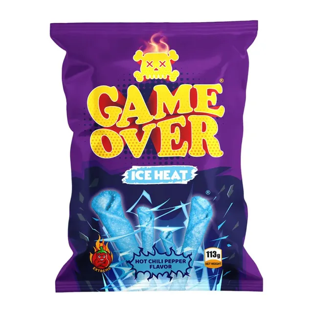 GAME OVER CHIPS ICE HEAT HOT CHILI PEPPER 113G