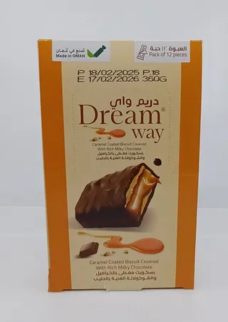 دريم واي بسكويت مغطى بالكراميل والشوكولاتة 30جم×12