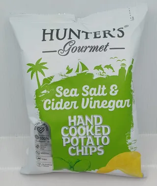 HUNTERS POTATO CHIPS SEA SALT & CIDER VINEGAR 125G