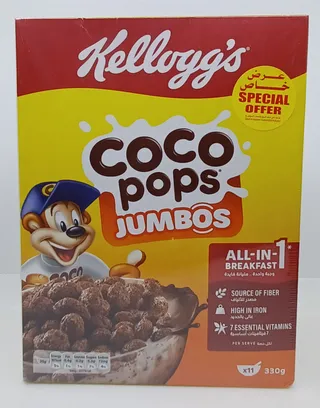 KELLOGGS COCO POPS CEREALS JUMBO SPECIAL OFFER 330GX2